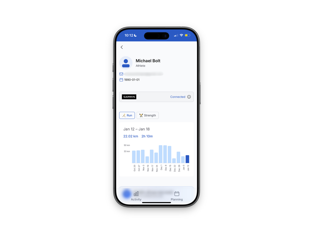 Profile section mockup